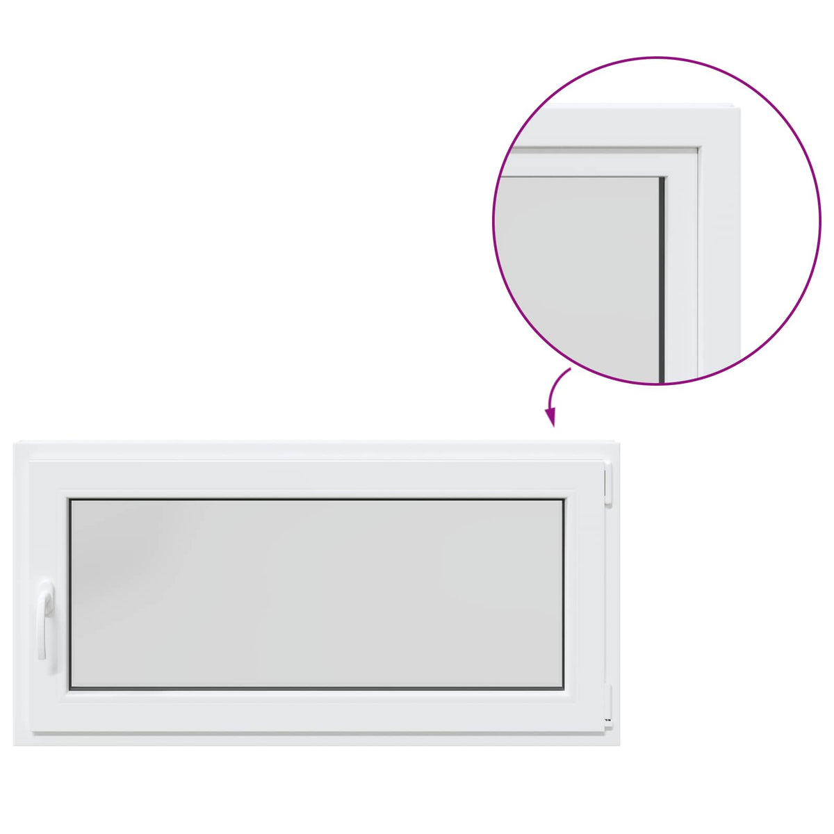 Kelderraam RISOR 50 x 55 cm PVC en glas