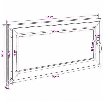Kelderraam RISOR 50 x 55 cm PVC en glas