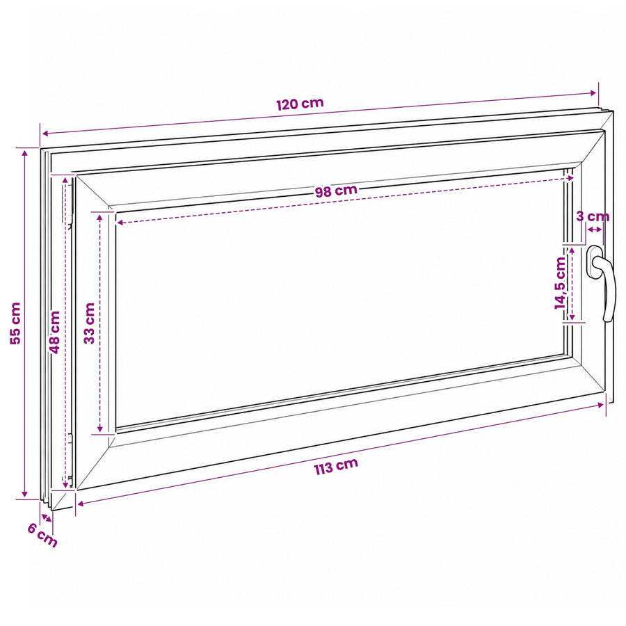 Kelderraam RISOR 50 x 55 cm PVC en glas