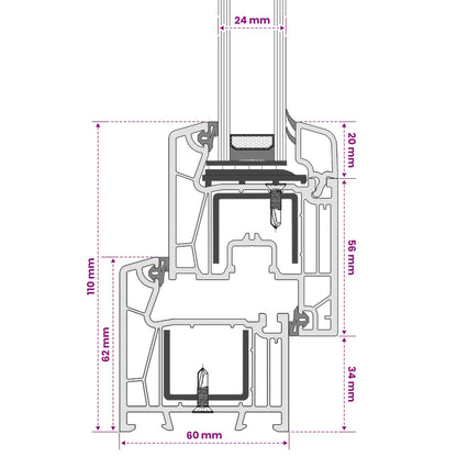 Kelderraam RISOR 50 x 55 cm PVC en glas