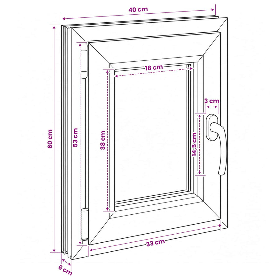 Kelderraam RISOR 40 x 60 cm PVC en glas