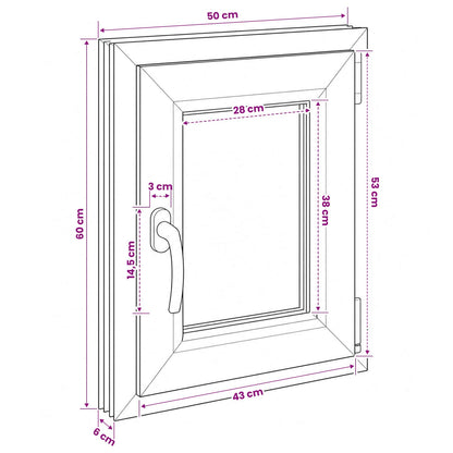 Kelderraam RISOR 50 x 60 cm PVC en glas