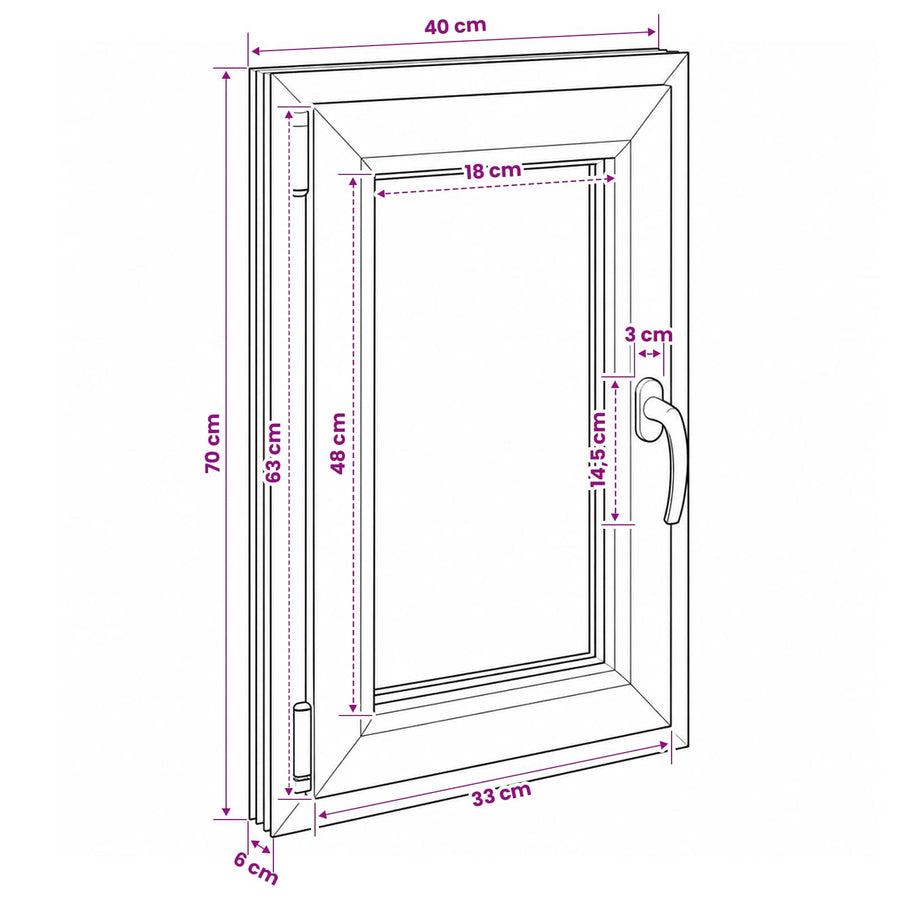 Kelderraam RISOR 40 x 70 cm PVC en glas