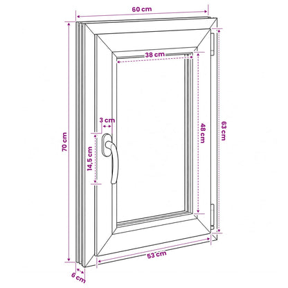 Kelderraam RISOR 60 x 70 cm PVC en glas