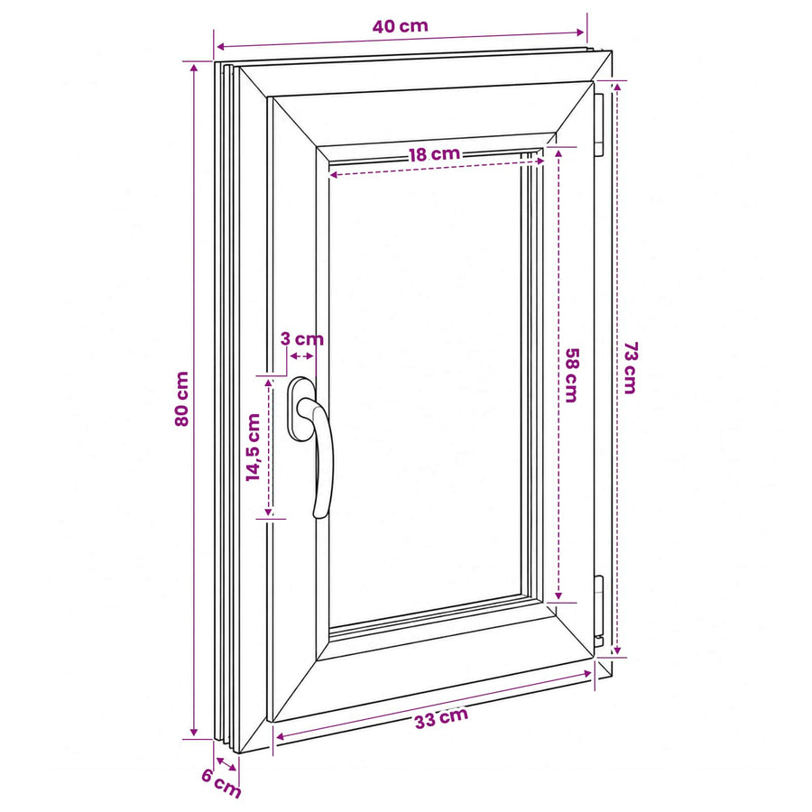 Kelderraam RISOR 40 x 80 cm PVC en glas