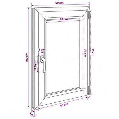 Kelderraam RISOR 50 x 100 cm PVC en glas