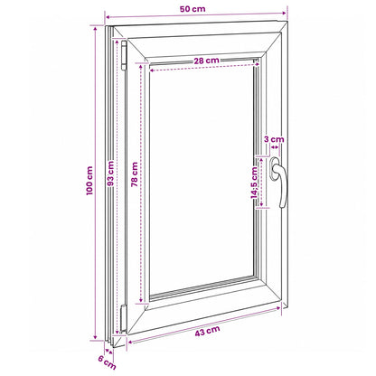 Kelderraam RISOR 50 x 100 cm PVC en glas