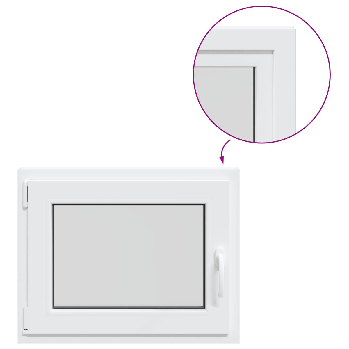 Kelderraam RISOR 70 x 50 cm PVC en glas