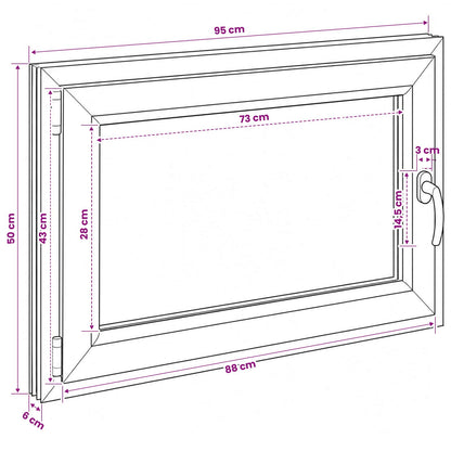 Kelderraam RISOR 95 x 50 cm PVC en glas