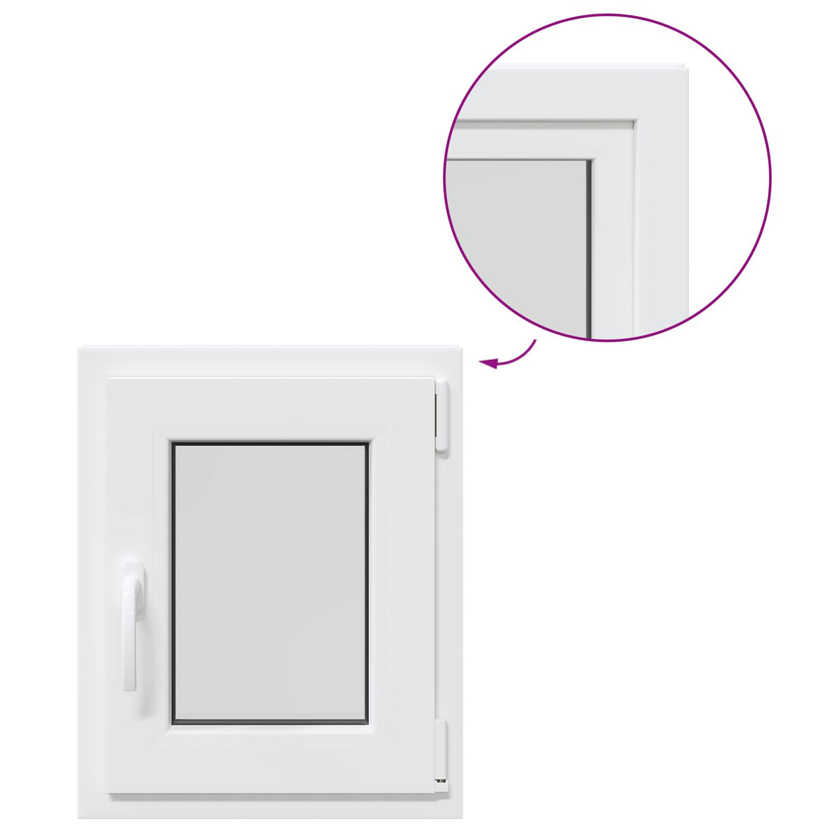 Kelderraam RISOR 50 x 55 cm PVC en glas