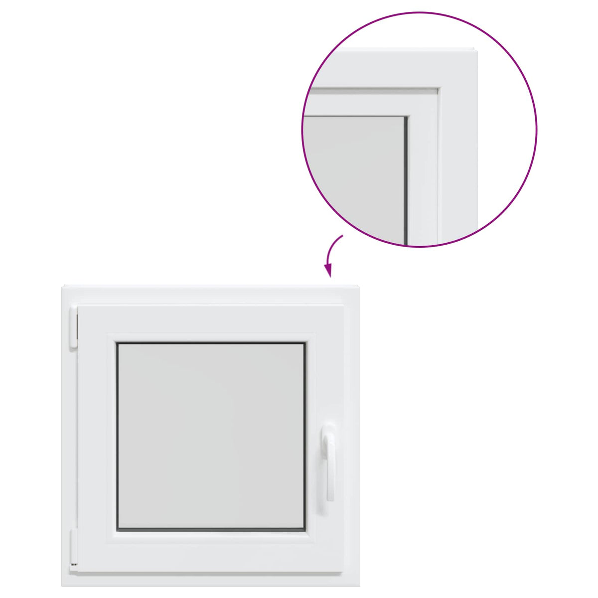 Kelderraam RISOR 55 x 55 cm PVC en glas