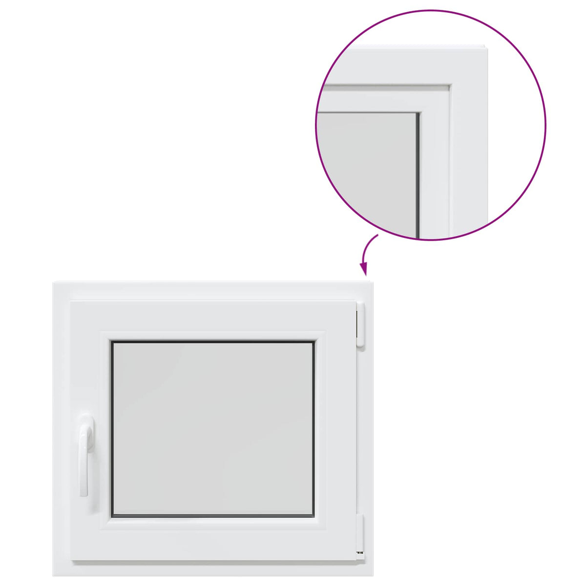 Kelderraam RISOR 60 x 55 cm PVC en glas