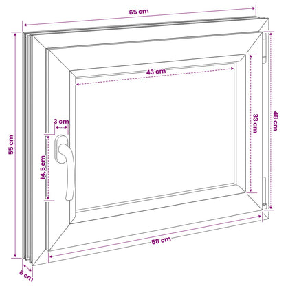 Kelderraam RISOR 50 x 55 cm PVC en glas