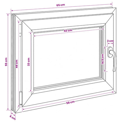 Kelderraam RISOR 50 x 55 cm PVC en glas