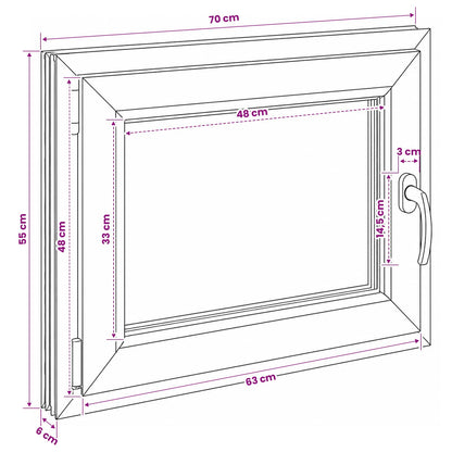 Kelderraam RISOR 50 x 55 cm PVC en glas