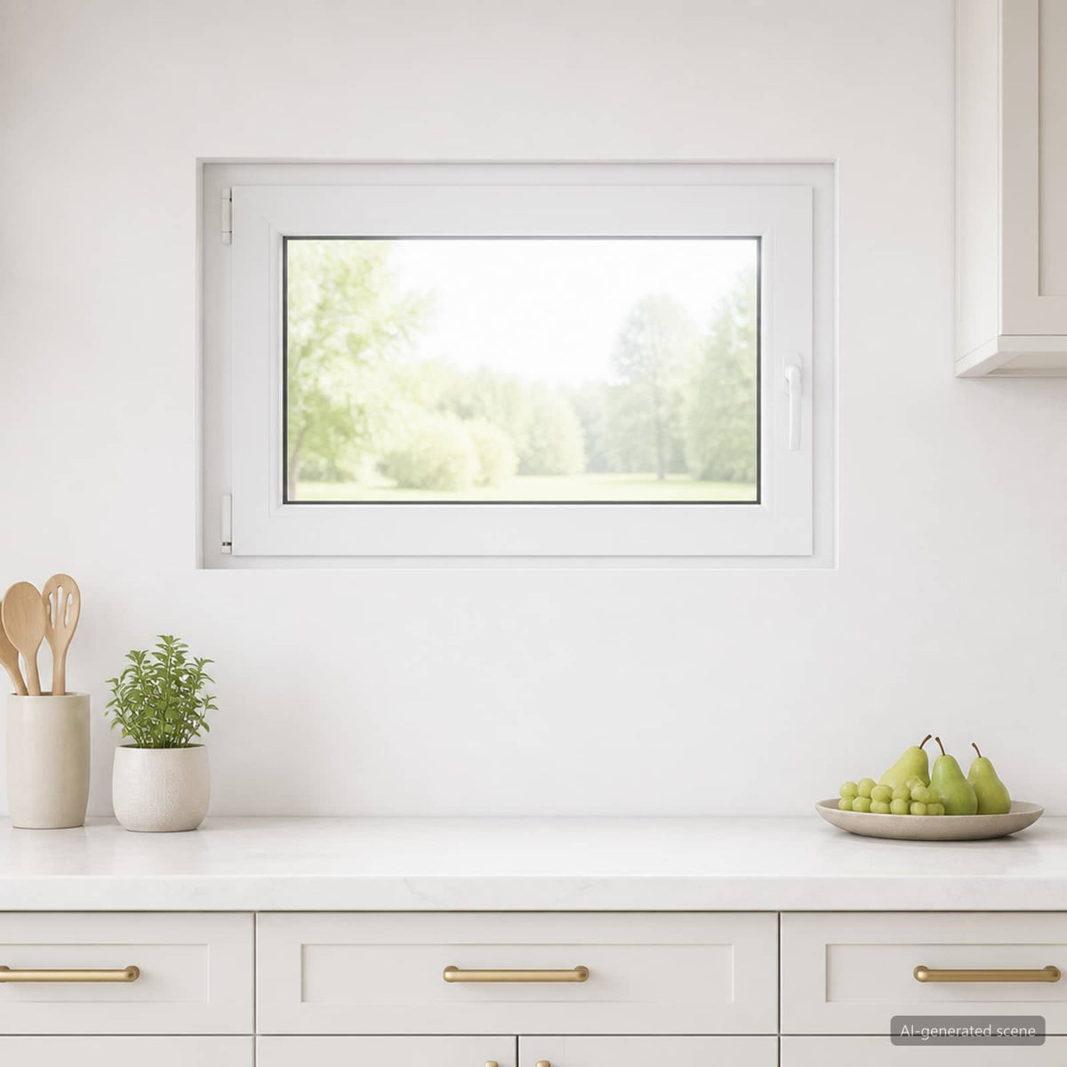 Kelderraam RISOR 90 x 55 cm PVC en glas