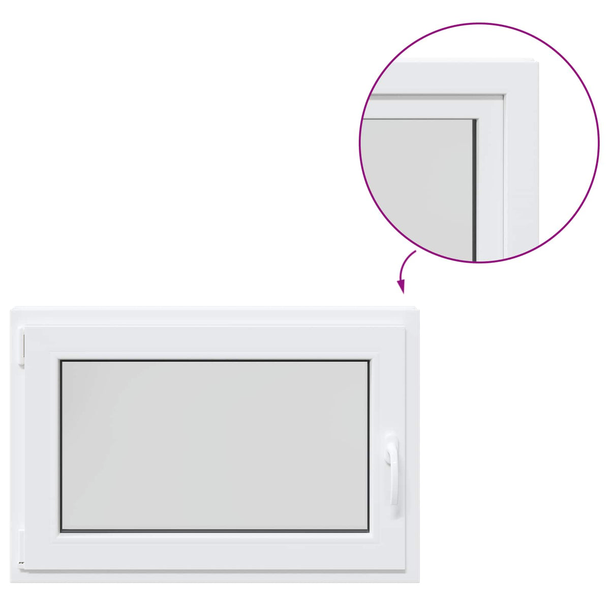 Kelderraam RISOR 90 x 55 cm PVC en glas