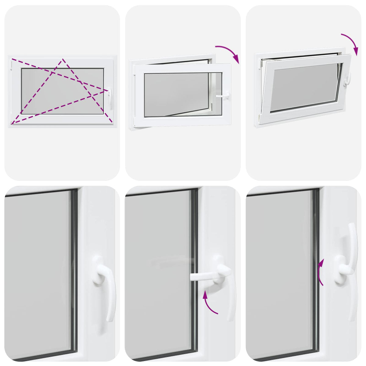Kelderraam RISOR 90 x 55 cm PVC en glas