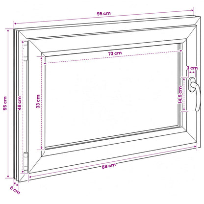 Kelderraam RISOR 50 x 55 cm PVC en glas