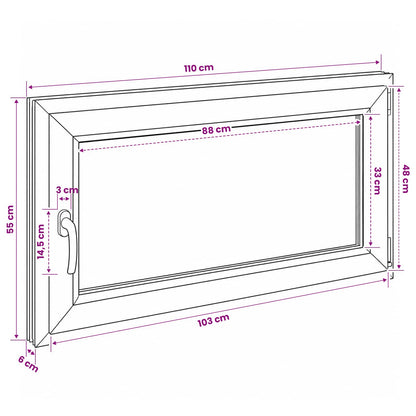 Kelderraam RISOR 110 x 55 cm PVC en glas
