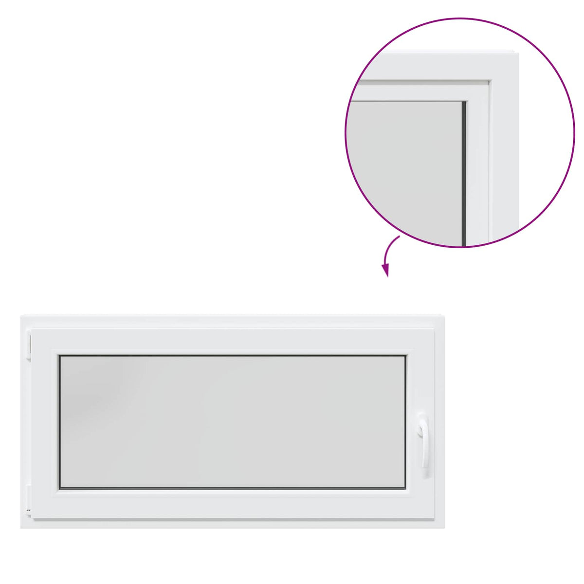 Kelderraam RISOR 50 x 55 cm PVC en glas