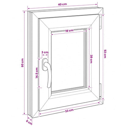 Kelderraam RISOR 40 x 60 cm PVC en glas
