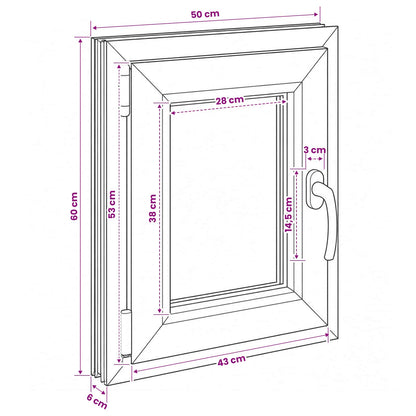 Kelderraam RISOR 50 x 60 cm PVC en glas