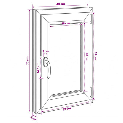 Kelderraam RISOR 40 x 70 cm PVC en glas
