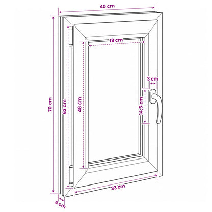 Kelderraam RISOR 40 x 70 cm PVC en glas
