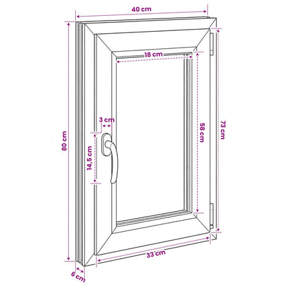 Kelderraam RISOR 40 x 80 cm PVC en glas