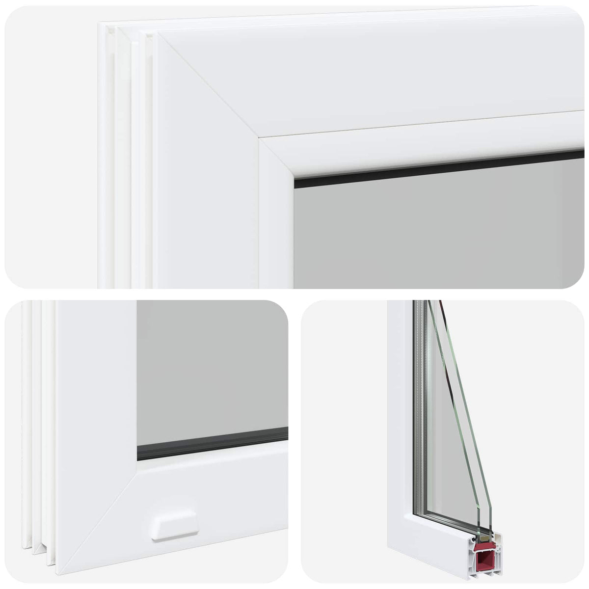 Kelderraam RISOR 30 x 30 cm PVC en glas