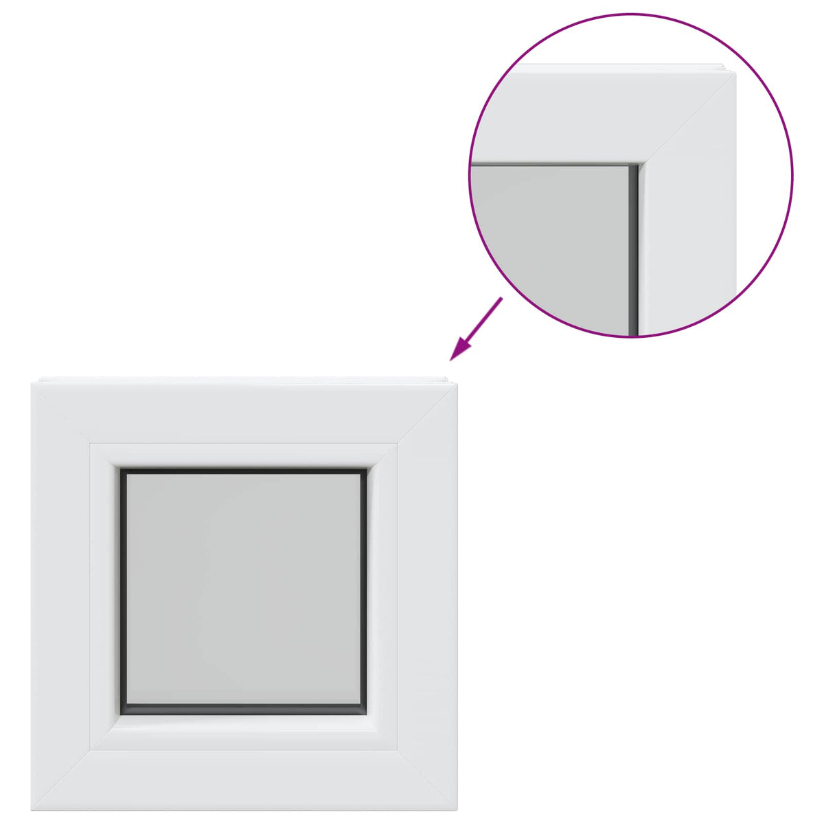 Kelderraam RISOR 30 x 30 cm PVC en glas