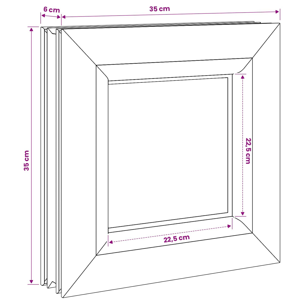 Kelderraam RISOR 35 x 35 cm PVC en glas