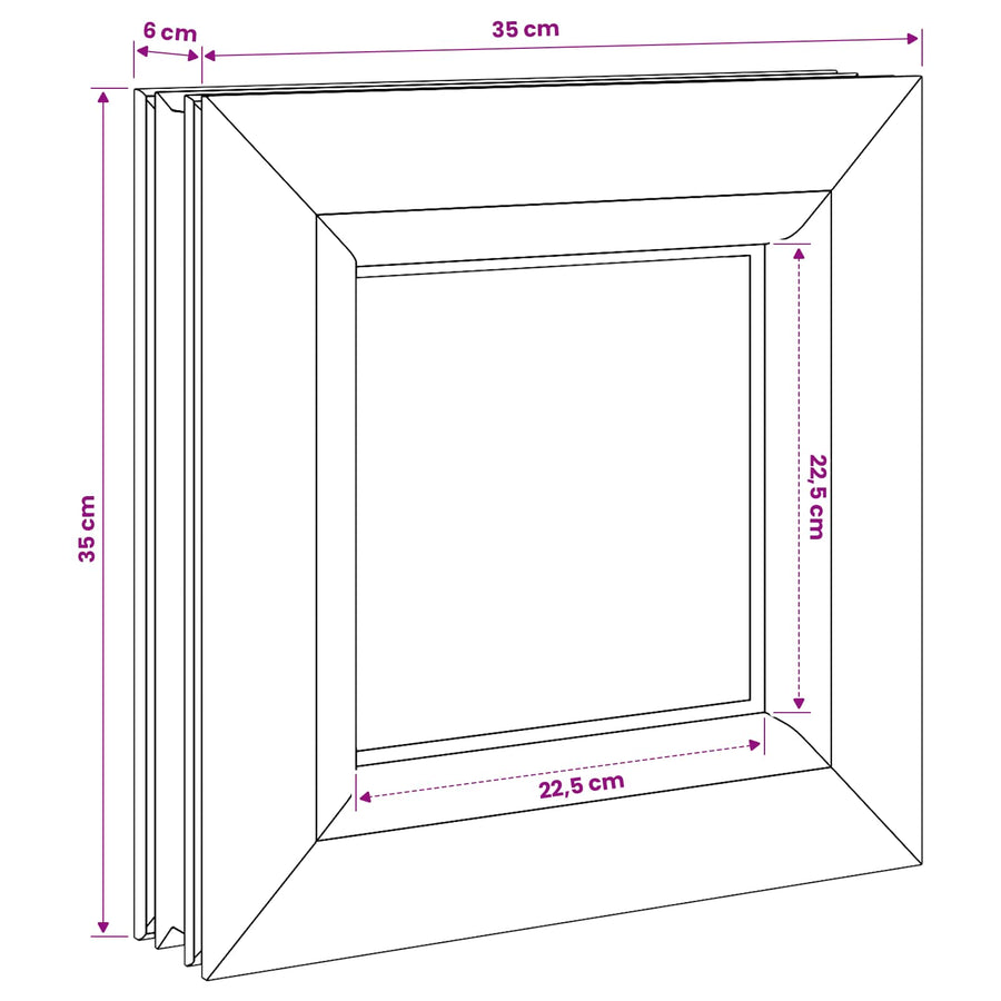 Kelderraam RISOR 35 x 35 cm PVC en glas