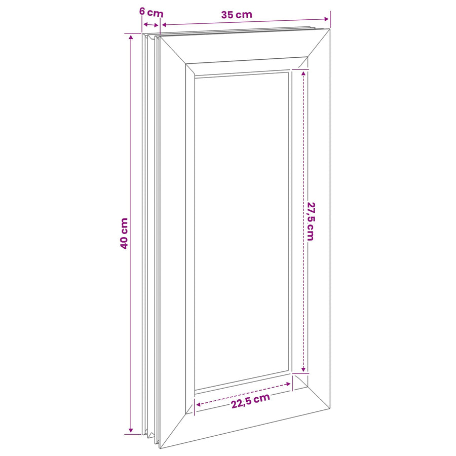 Kelderraam interne kleur wit RISOR 35 x 70 cm