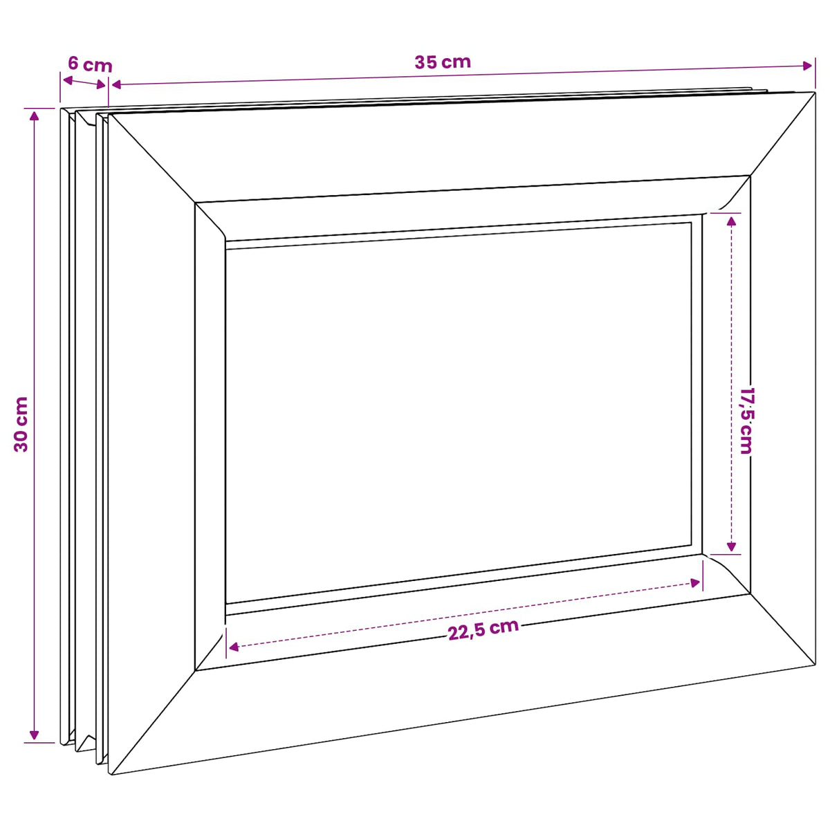 Kelderraam RISOR 35 x 30 cm PVC en glas
