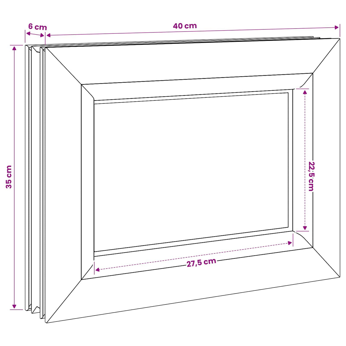 Kelderraam RISOR 40 x 35 cm PVC en glas