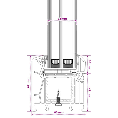 Kelderraam RISOR 40 x 35 cm PVC en glas