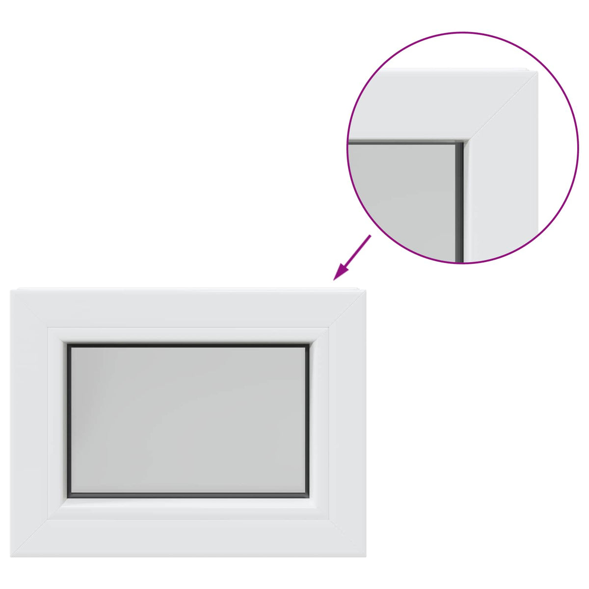 Kelderraam RISOR 50 x 35 cm PVC en glas