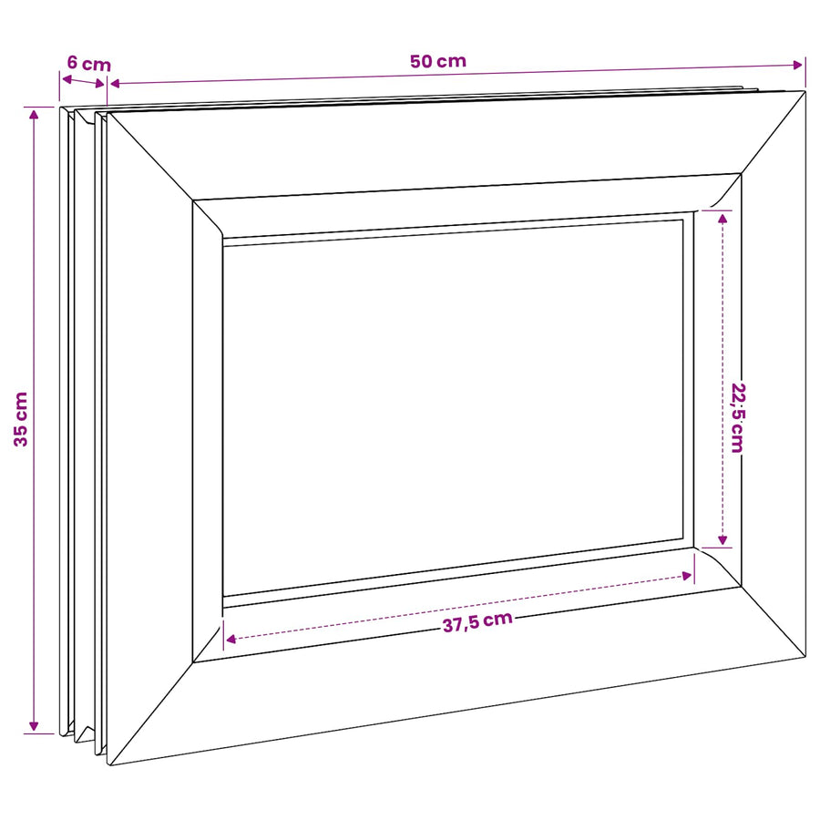 Kelderraam RISOR 50 x 35 cm PVC en glas