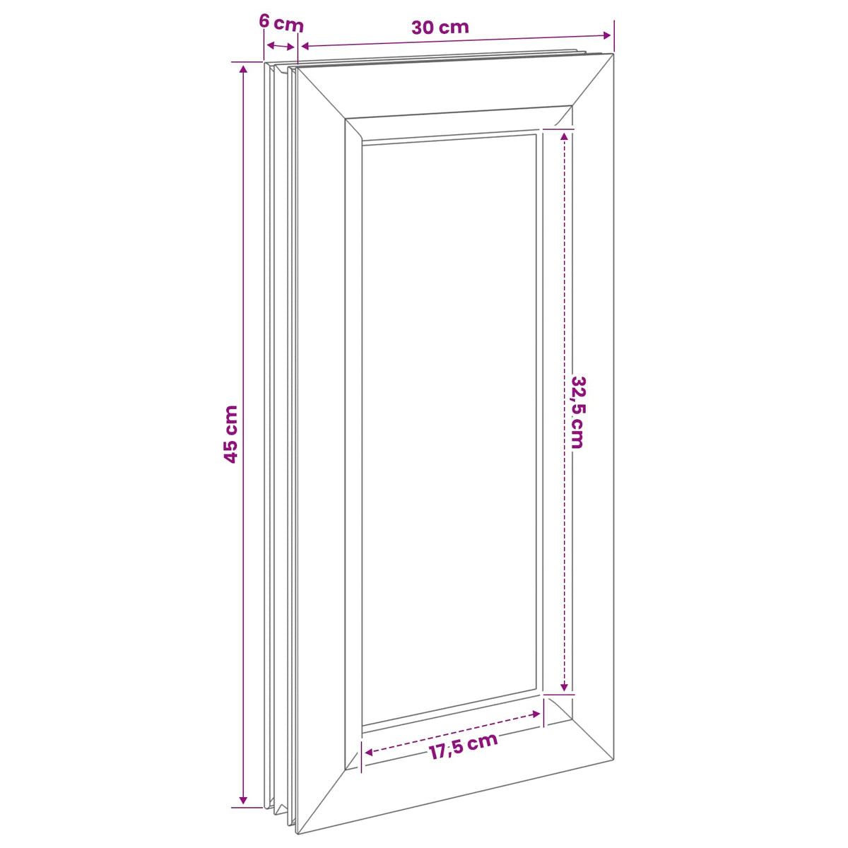 Kelderraam RISOR 30 x 45 cm PVC en glas