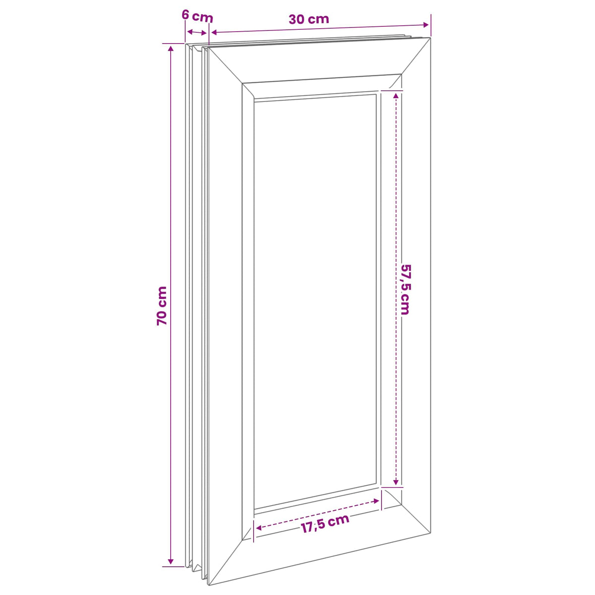 Kelderraam RISOR 30 x 70 cm PVC en glas