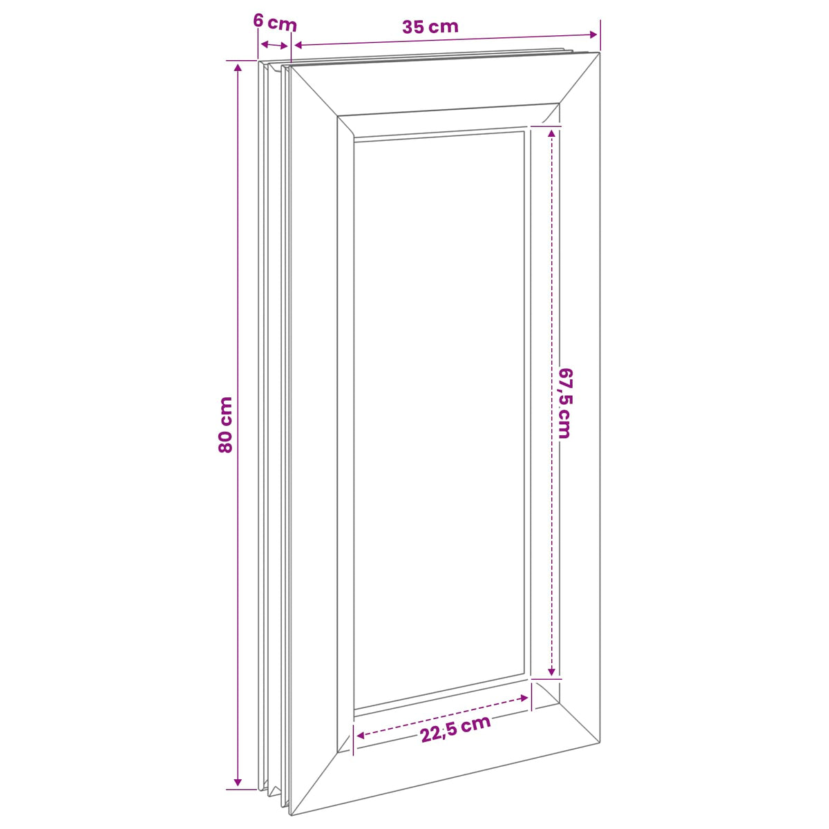 Kelderraam RISOR 35 x 80 cm PVC en glas