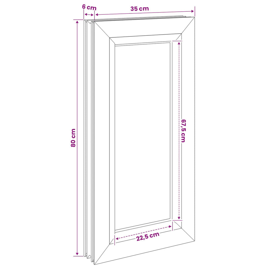 Kelderraam RISOR 35 x 80 cm PVC en glas
