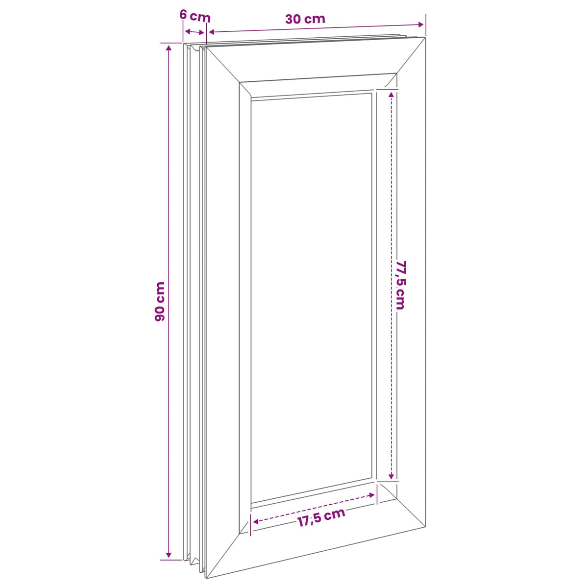 Kelderraam RISOR 30 x 90 cm PVC en glas
