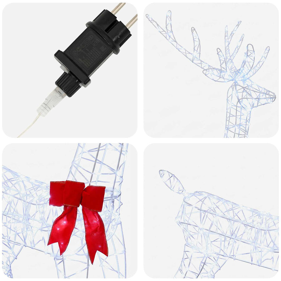 Kerst led-rendierfamilie 700 LED's Wit 70 x 26 x 128 cm