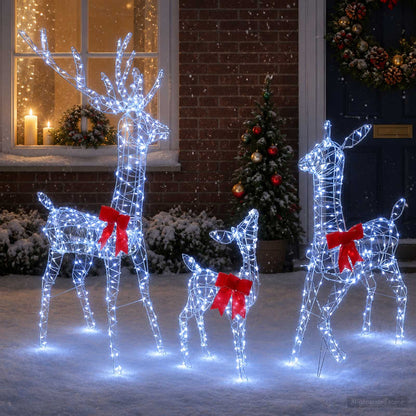 Kerst led-rendierfamilie 700 LED's Wit 70 x 26 x 128 cm