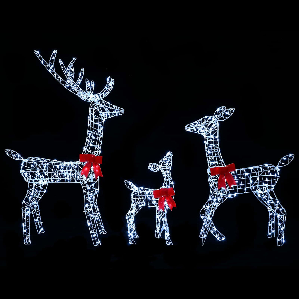 Kerst led-rendierfamilie 700 LED's Wit 70 x 26 x 128 cm