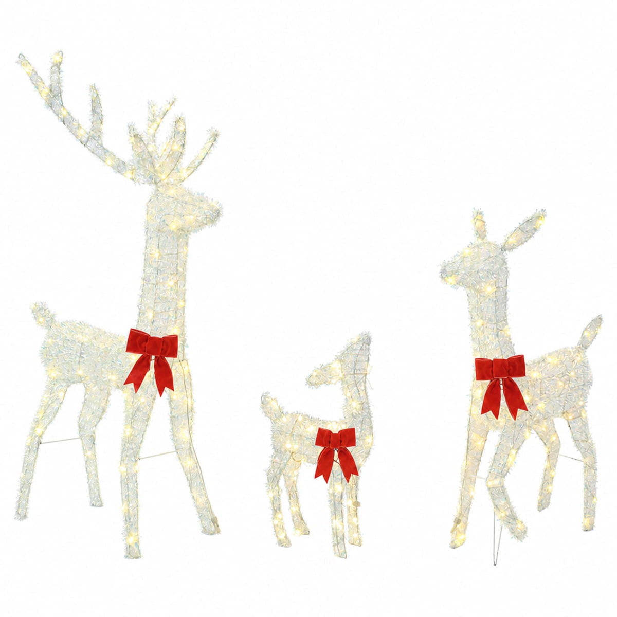 Kerst led-rendierfamilie 300 LED's Warmwit 70 x 26 x 128 cm