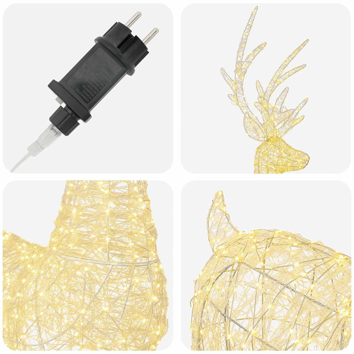 Led-kerstverlichting rendier 1000 LED's Warmwit